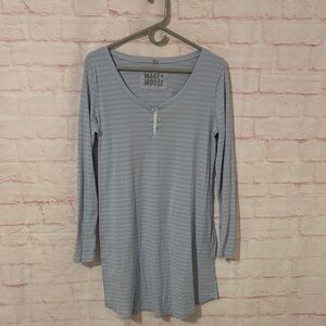 Make + Model striped henley-style long sleeve t-shirt pajama dress